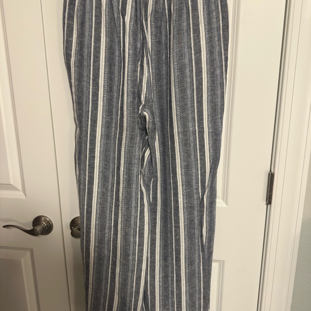 Briggs New York Navy/White & Tan/White Striped Pants M - Picture 5 of 12